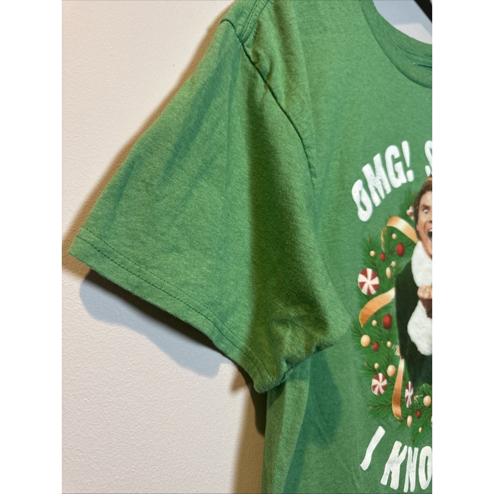 Santa OMG I Know Him Shirt XL‎ Shirt Mens Green Parody Christmas Will Ferrel EUC - Picture 3 of 5
